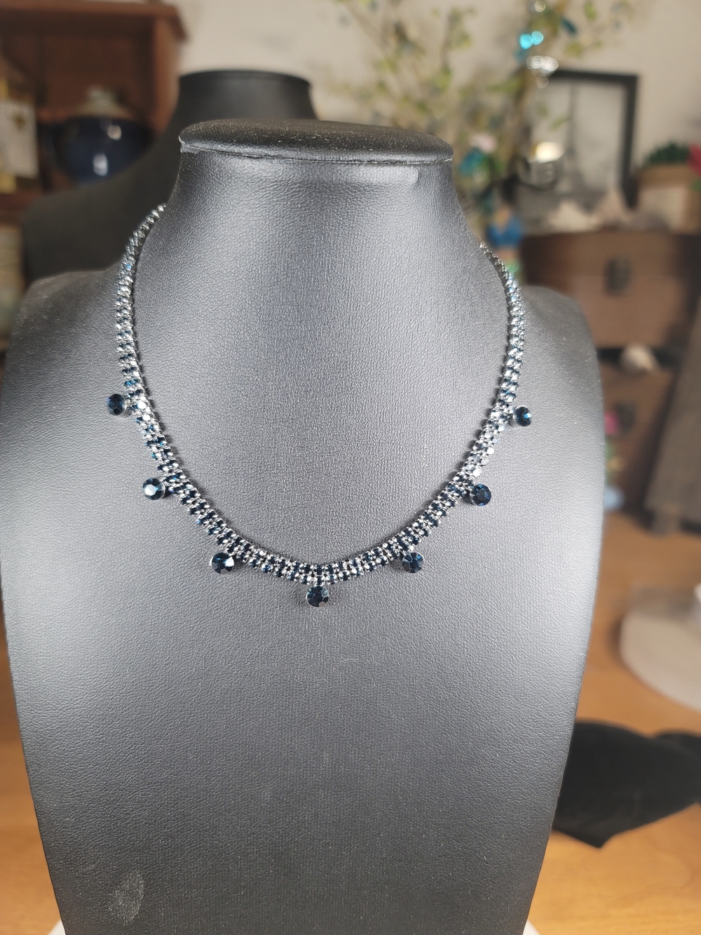 paparazzi Midnight Blue Crystal Fringe Necklace